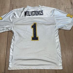 Vintage UofM Mens Michigan Wolverines by KA inc NCAA #1 Football Jersey Sz Large